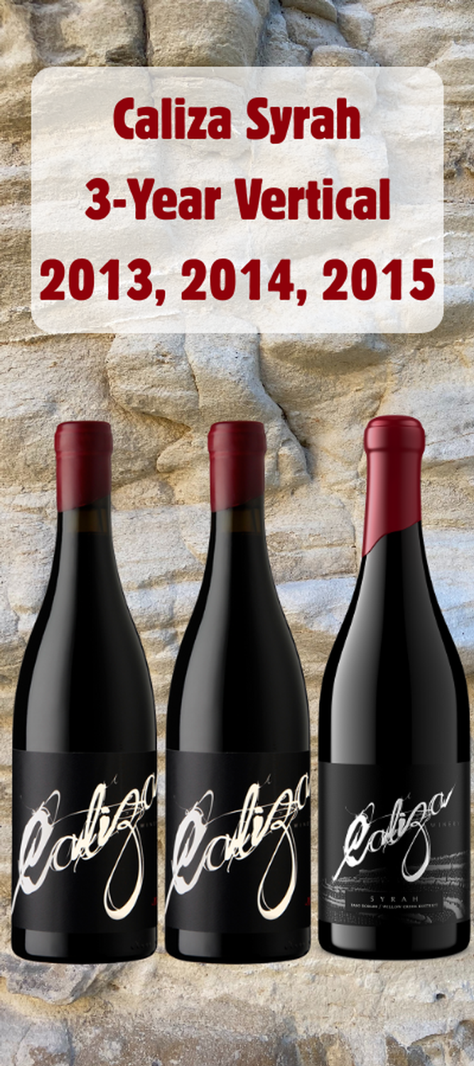 2013, 2014, 2015 Caliza Syrah Vertical